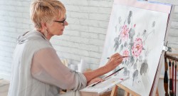 Woman in art studio